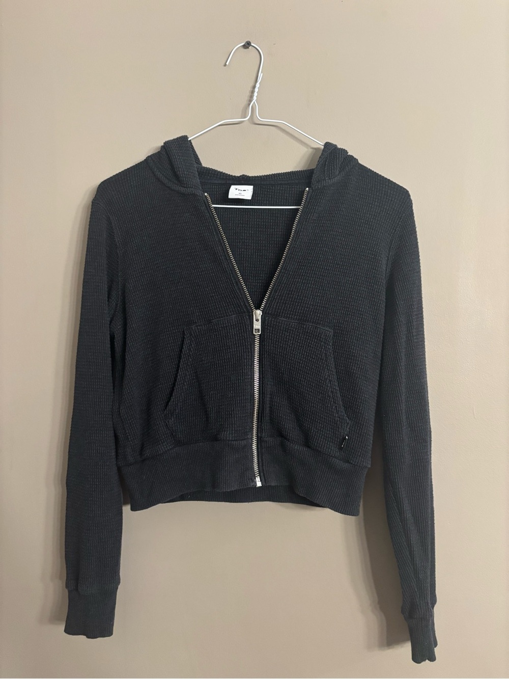 TNA Aritzia Waffle Zip Hoodie